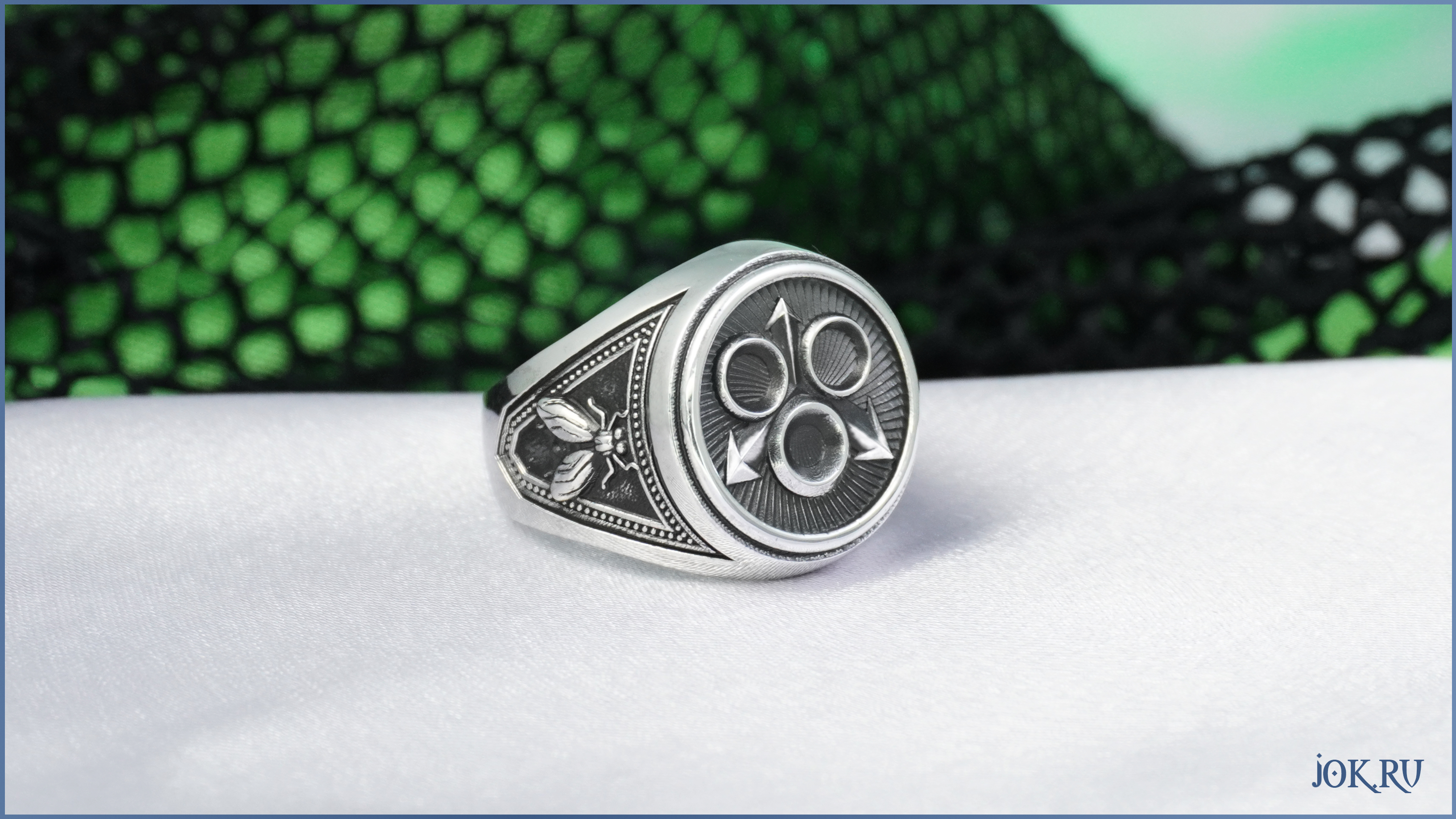 Ювелирное кольцо с эмблемой Нургла, выполненное вручную мастерами Joker-Studio