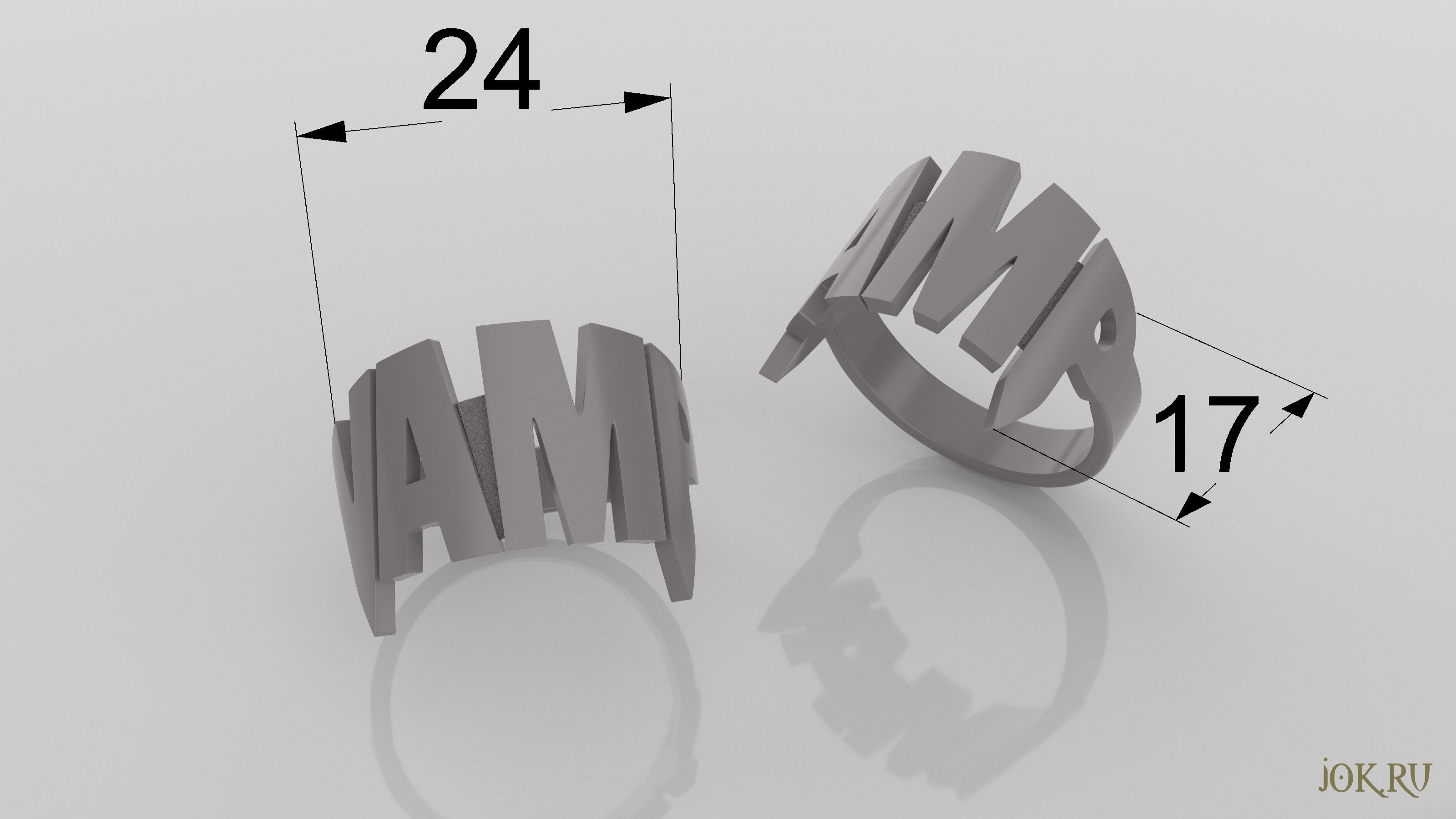 Эскиз и 3D модель готических колец – Детальный эскиз и реалистичная 3D модель колец