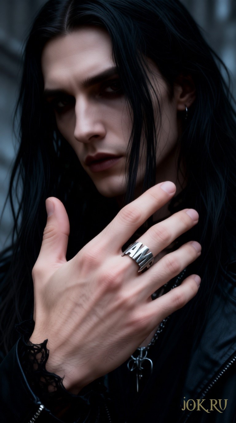 Ювелирное кольцо Vamp ручной работы: готический аксессуар с вампирской символикой для стильного образа. Купите в магазине Joker‑Studio — подчеркните индивидуальность!