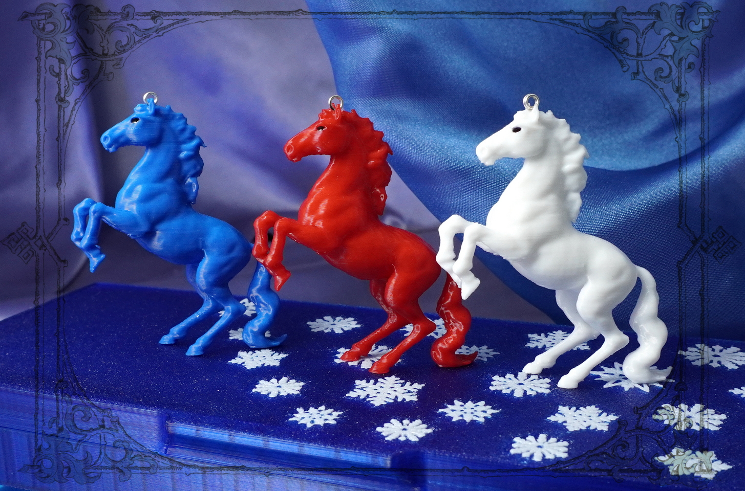 триколор РФ набор лошадок белая, синяя, красная