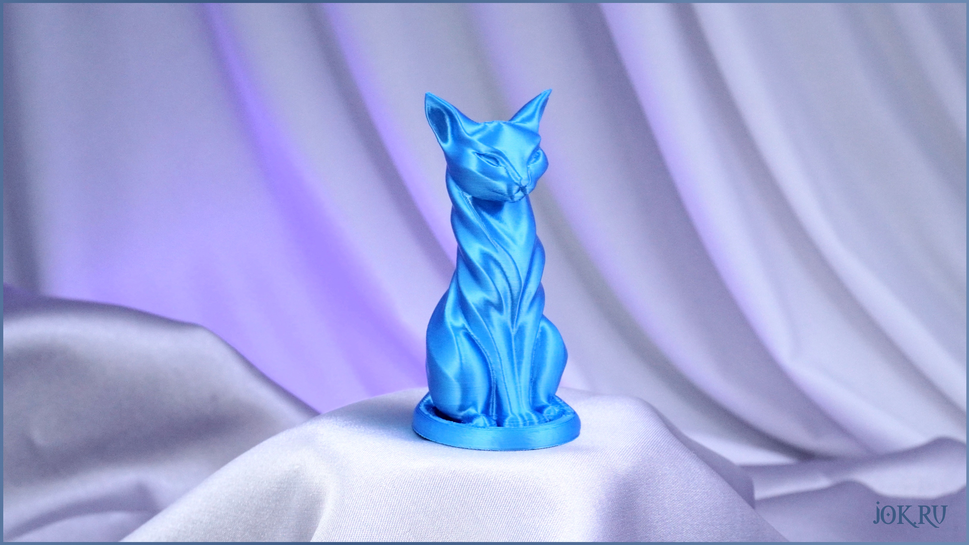 Стильный декор для интерьера: статуэтка кошки с эффектом перелива шелка. Идеальный подарок