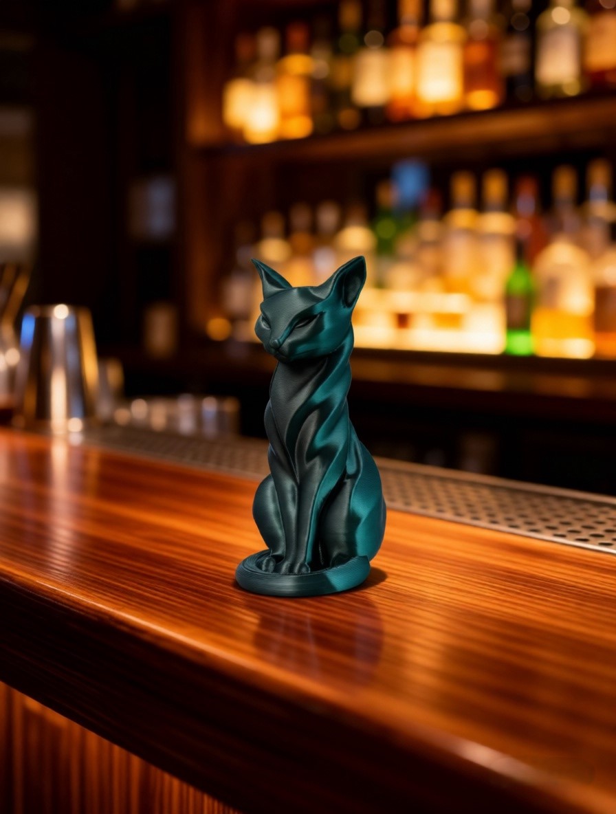 Уникальная фигурка кошки, напечатанная на 3D-принтере. Экологичный PLA-пластик, детализированный дизайн