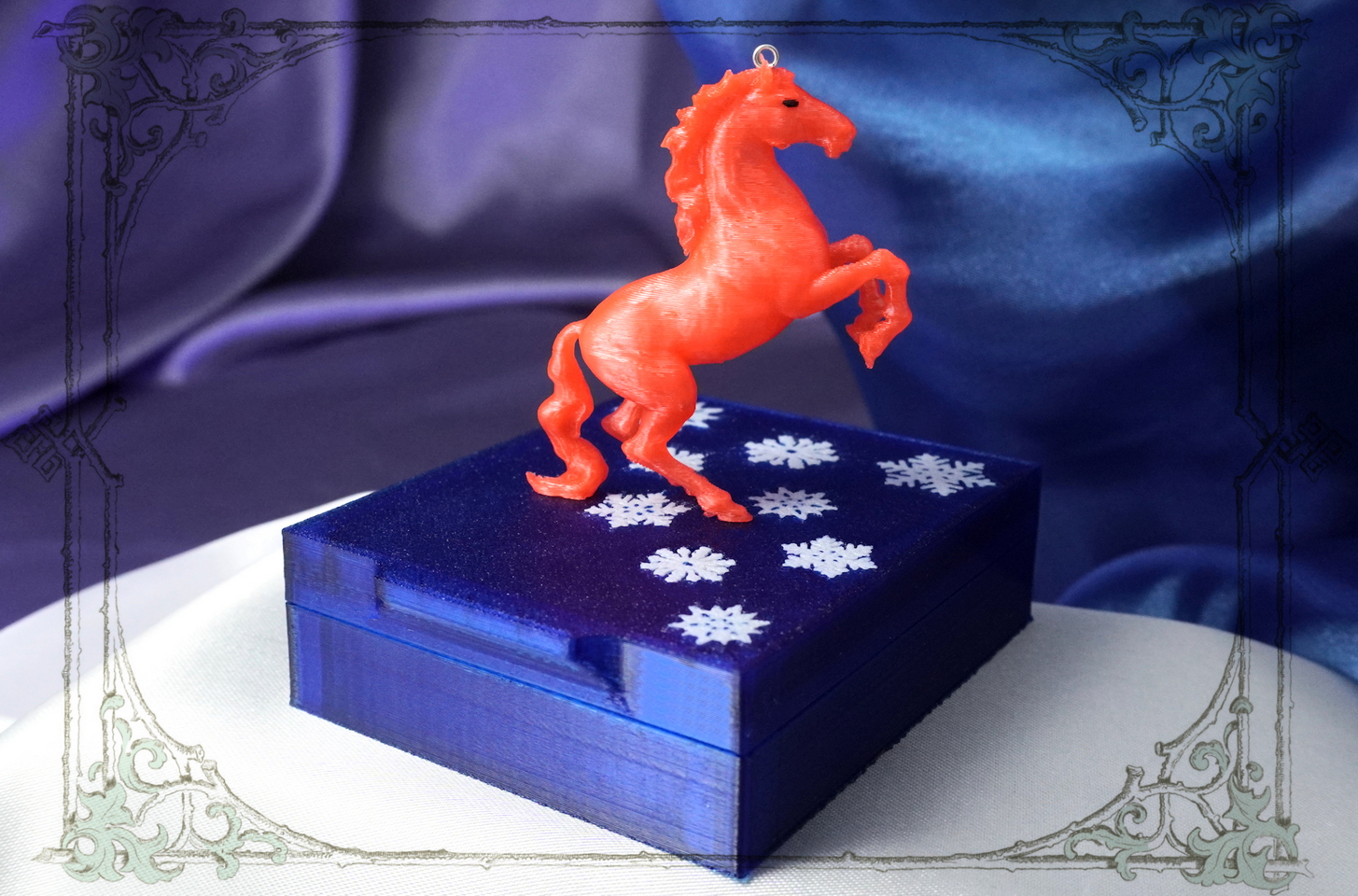 оранжевая лошадка елочная игрушка