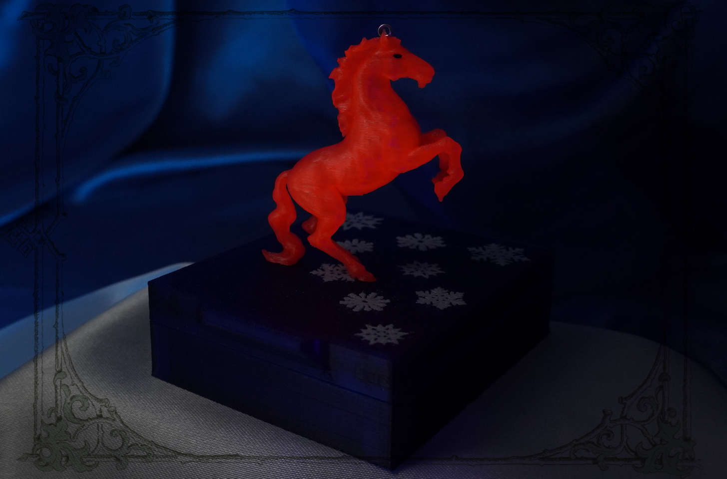 Огненная Лошадка елочная игрушка ручной работы