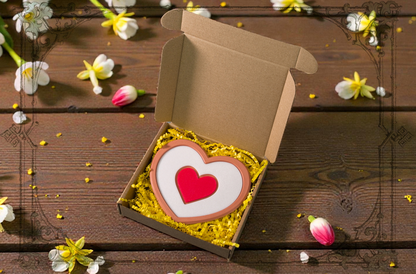 подарок на 14 февраля подставка под кружку красное сердце