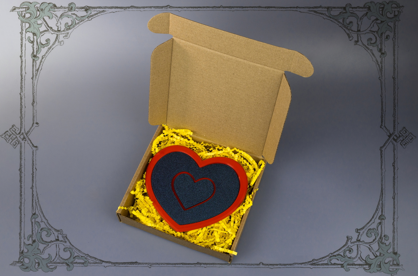 Премиум подставки под кружку с черного сердцем – подарок для любимой