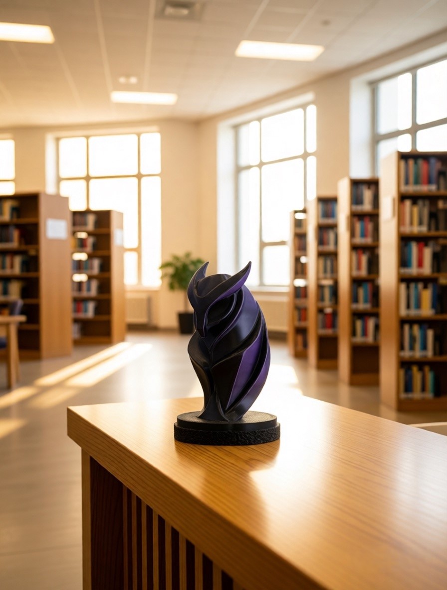 Фиолетовая сова фигурка – уникальный декор для библиотеки символ знаний