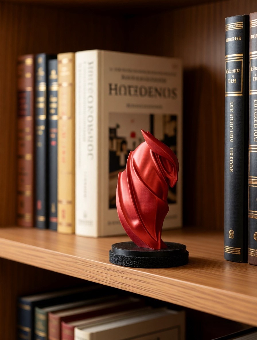 Подарок для партнеров - красная сова статуэтка из Joker-Studio, символ сотрудничества и роста.