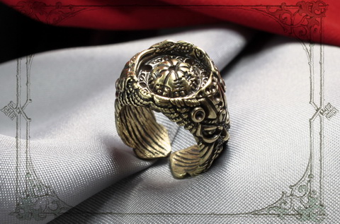 мужское кольцо с компасом викингов