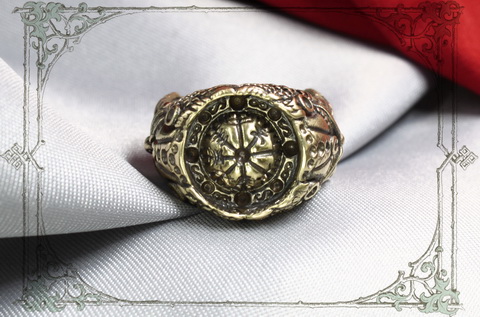 мужское кольцо с компасом викингов
