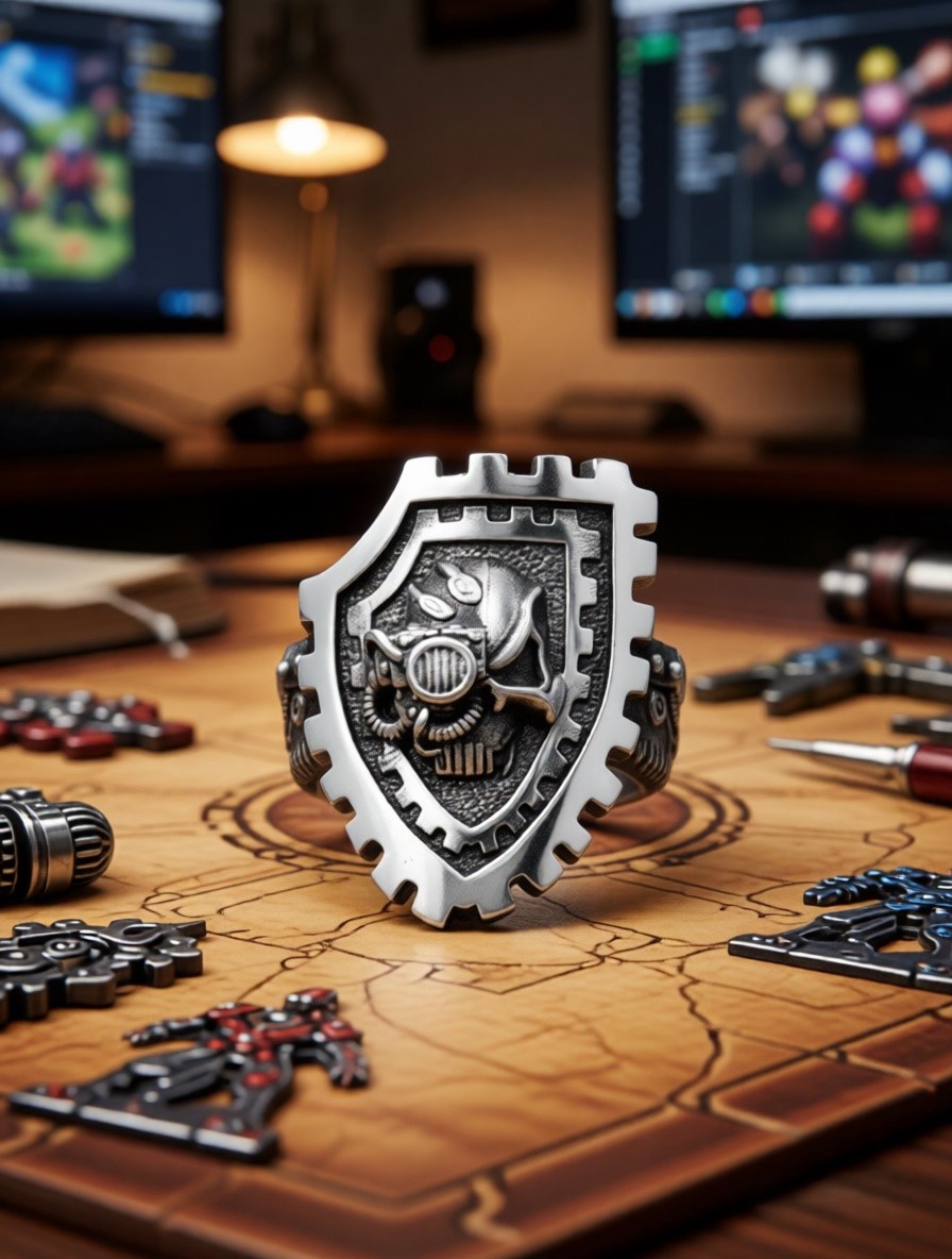Кольцо Адептус Механикус (Adeptus Mechanicus) из аргентана — Joker-Studio