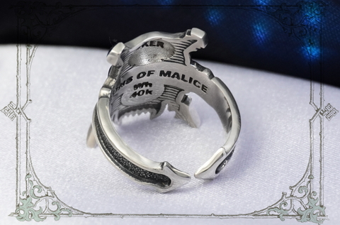 Регулируемый перстень с черепом и чернением для фанатов Warhammer 40,000