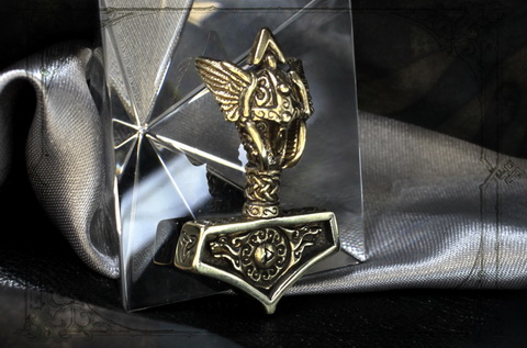 Молот Тора кулон с руной и компасом викингов настоящий амулет
