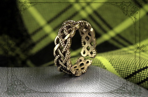 Кельтское кольцо женское резное - Гленн