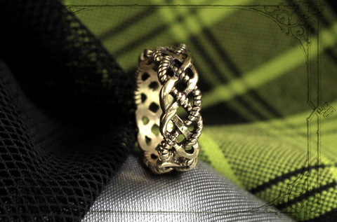 Женское тонкое кольцо с кельтским узором - Гленн