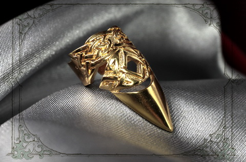 Кольцо коготь позолоченный ювелирное украшение для ногтя