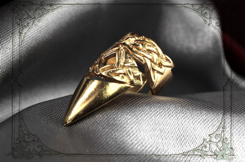 Коготь кольцо с позолотой красивое украшение для ногтя с кельтским узором Бран