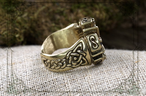 Кельтский перстень с пентаграммой и черепами , трофеи кельтов