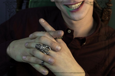 купить кольцо с черепом дракона|Joker-studio