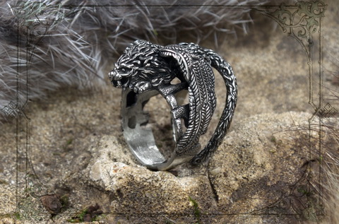 Крылатый лев кольцо ювелирное произведение скульптура в форме украшения