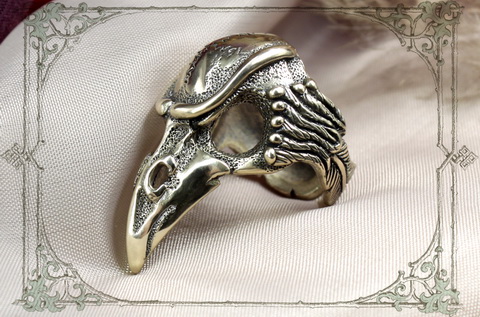 Перстень Череп Ворона ювелирное кольцо для мужчины