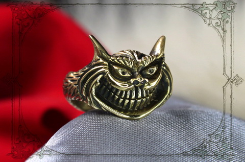 Чеширский кот бронзовое кольцо
