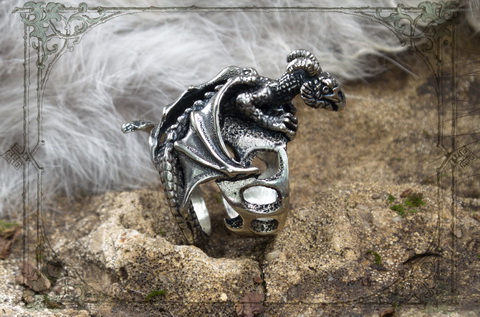 мужское кольцо дракон Виверна