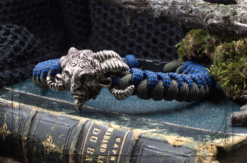 "Фавн" браслет из паракорда ручной работы с плетением змейка