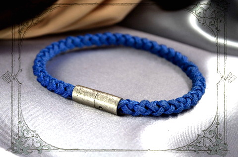 синий браслет с серебряным магнитным замком cord