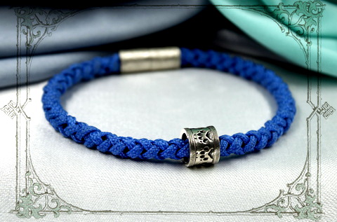 синий браслет для шармов модный аксессуар