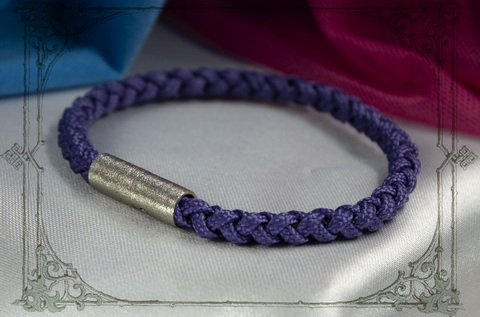 фиолетовый браслет с серебряным магнитным замком cord