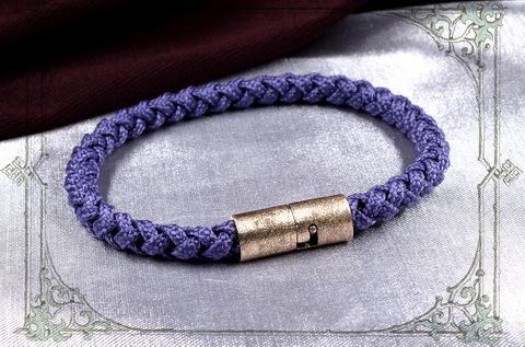 фиолетовый браслет с золотым магнитным замком cord