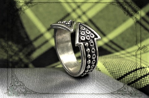 Серебряное кольцо Стрели символикой движения и жизни в рок магазине Joker-studio