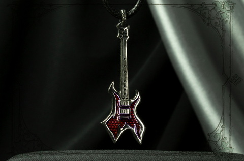 кулон красная гитара WARLOCK купить в рок магазине Джокер