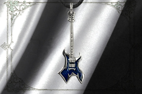 серебряный кулон рок гитара warlock