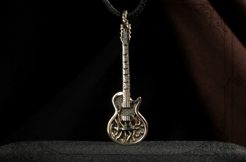 золотой кулон гитара Gibson Les Paul купить в рок магазине Джокер