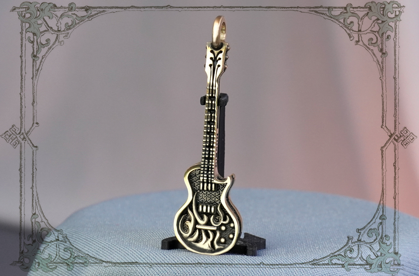 купить кулон гитара Гибсон онлайн ювелирный золотой кулон