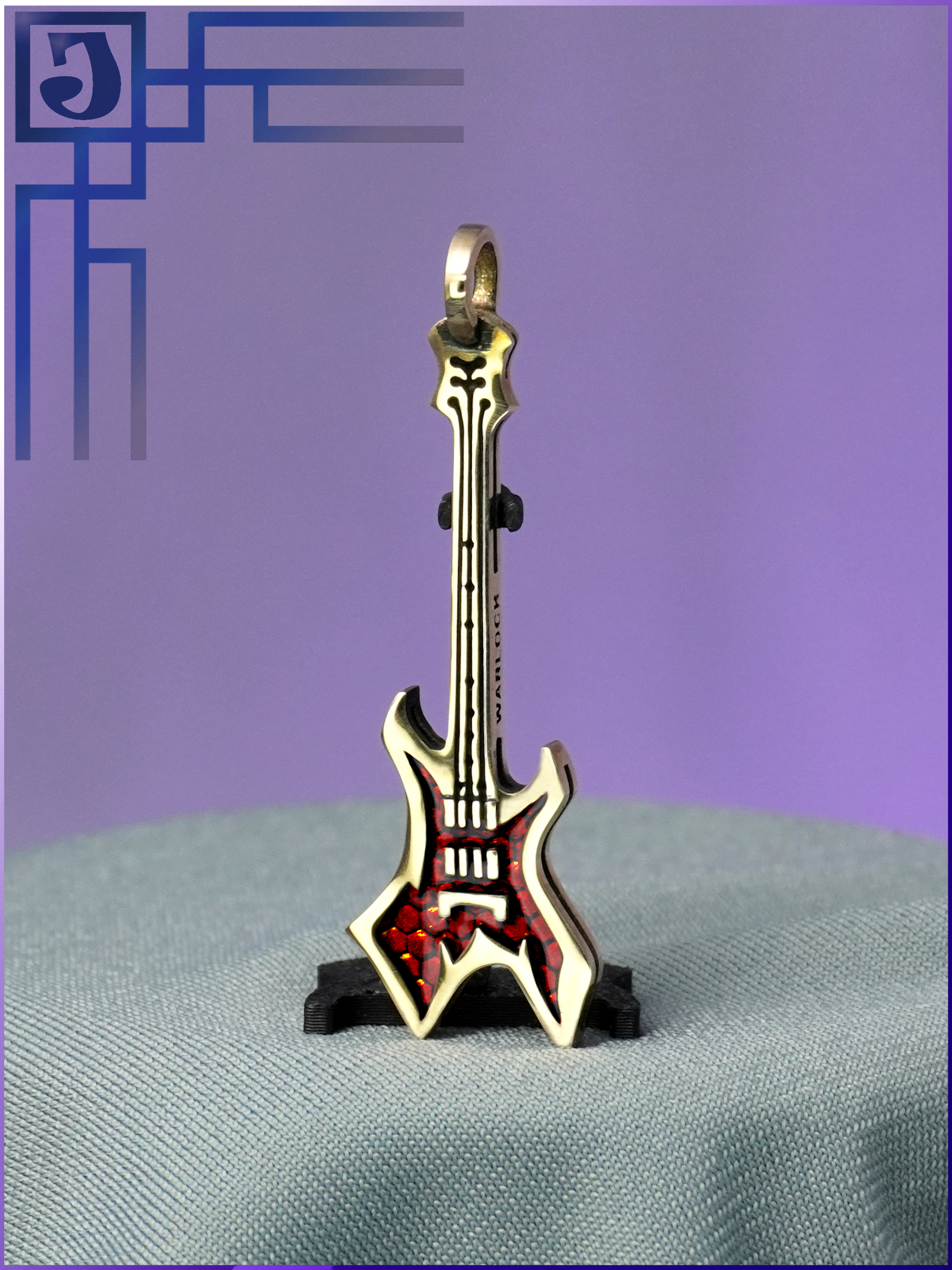 рок кулон с красной гитарой Warlock в магазине Joker-Studio