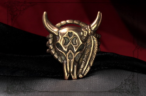 Мужское кольцо череп быка - ювелирная бижутерия с символикой