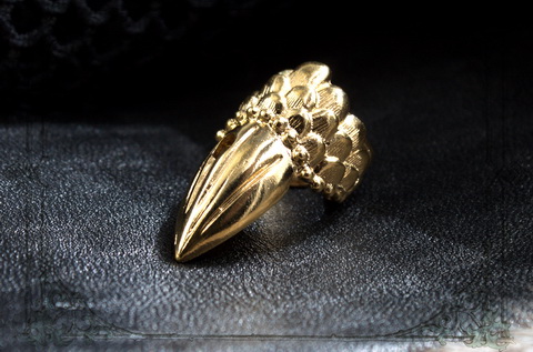 Золотая бижутерия оптом - кольцо коготь дракона
