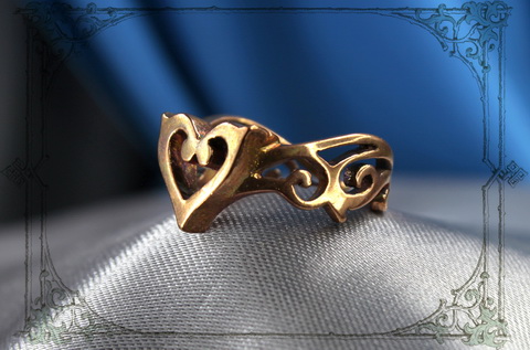 Кольцо в форме сердца из меди украшение со смыслом для девушки