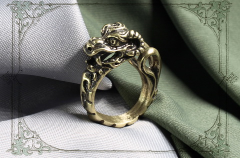мужская бижутерия кольцо дракон