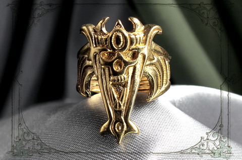 Кольцо с черепом Золотое мужское украшение