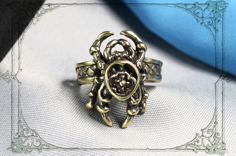 кольцо женское паук из бронзы