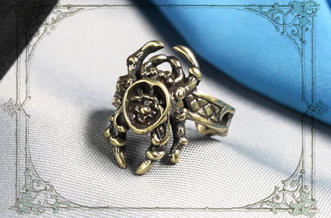 кольцо женское с пауком бижутерия из бронзы