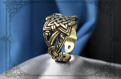 Квадрат Сварога мужское кольцо из ювелирной бронзы