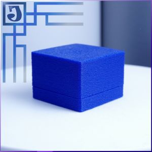 Синяя коробка для колец размером 35x35x26 мм, ювелирная упаковка для хранения и подарков, элегантный и спокойный дизайн